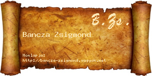 Bancza Zsigmond névjegykártya